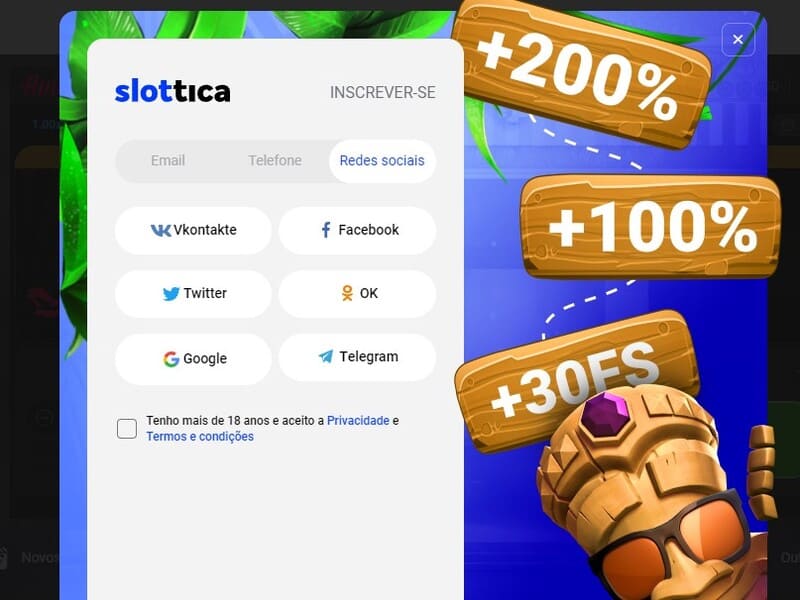 Verifique sua conta Slottica